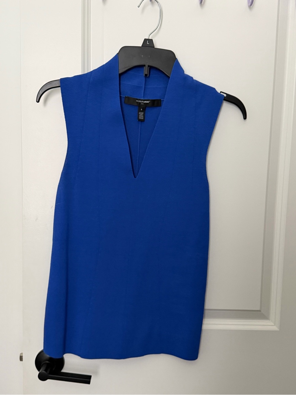 WHBM Sleeveless V-Neck Shell Top - Royal Blue Small